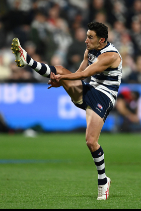 Sam Simpson was on the bubble this week for fantasy, making him a prime consideration as a trade-in target for those taking profits on on their starting cash cows. His role in the team is the major concern, as he may only be warming a spot for a more accomplished teammate. Geelong is in full flat track bully at the moment with a soft schedule and a forward line that is purring like a kitten, supplied by a midfield that has recovered from a terrible start to its old ball-winning best. Simpson can score, but can he stay in the team? A sterner test awaits today against the Crows.