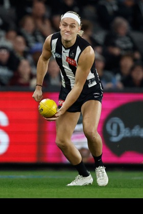 Darcy Moore has been in the news not so much for his play with ball in hand, but his knee in the back of another big man to inflict a big injury. His game is predicated on aggressive positioning well in front of his direct opponent to maximise his chances of zoning in to spoil from behind on other contests, which tends to lead to collisions where the other man is defenceless as he concentrates on the footy. Criticism has extended to the rest of his playstyle and, while he flirted with fantasy relevance last year in Supercoach, his 2024 numbers are undeniably poor.