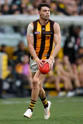 Conor Nash is one of those tall midfielders that AFL recruiters l9ove these days, clocking in at 198cm and capable of competing as a second ruck at times. At the age of 25 he has had more than enough preseasons to build up his bulk to provide heft under packs, but he has been surpassed in output by every other Hawthorn engine room worker. His role has devolved to more of a defensive inside mid, but he never looks like he is doing a hard tag even when his nominal opponent is carving up the Hawks from stoppages. He is in danger of losing job security at this rate.