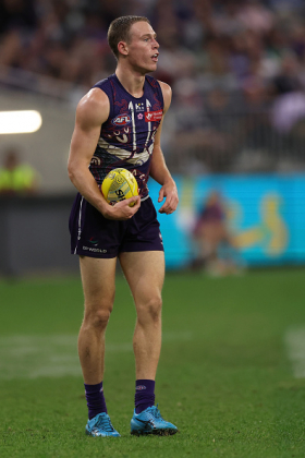 Matthew Johnson started his senior AFL career mostly playing wing, despite his junior development being mostly on the inside. This is perfectly normal as clubs tend to keep 18- and 19-year-olds out of the engine room if they still need to grow into their bodies. Johnson is one of the new breed of tall midfielders, and will be learning a lot by playing alongside one of the pioneers in that trend in Nat Fyfe. It will be Fyfe who will eventually make way for Johnson in Fremantle's midfield rotations, and on current form the time might have already come if not for Fyfe's glittering history.