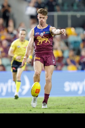 Darragh Joyce is most definitely not the first-choice fullback for the Brisbane Lions this season, and has only returned to the seniors due to an injury to Jack Payne. With Brisbane gearing up to secure the double chance this week and with a view ahead to finals, all they need out of Joyce is to play his back-shoulder role to at least halve contests with the opposition's key target leading from the square, and not to make many mistakes with ball in hand on the rebound. As such, Lions fans will have their hearts in their mouths whenever he forgets his limitations.