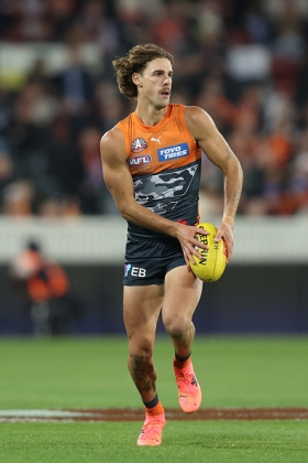 James Peatling has quietly become one of the more impressive defensive midfielders of the AFL, stepping into the role at GWS to cover the ageing Callan Ward moving out to a wing role. The Giants always seem to have another midfielder waiting in the wings who can step up when needed, fuelled by a seemingly inexhaustible supply of draft capital rolled over from its expansion period, albeit Peatling came from a mid-season draft so that's just good scouting. His 2025 fantasy stocks have risen the longer 2024 has gone on, in the middle of a late-campaign breakout.